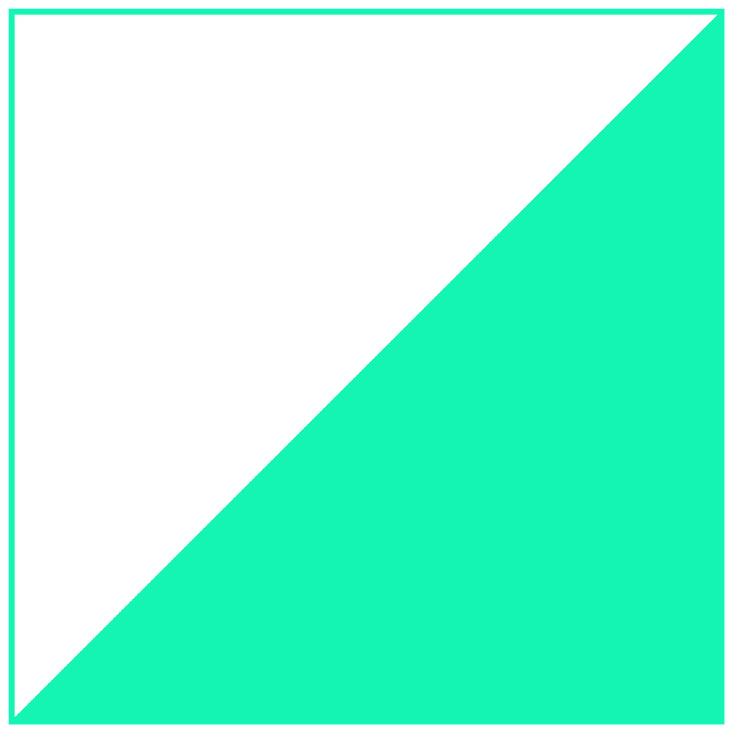  Graphic with two triangles in white and mint green.